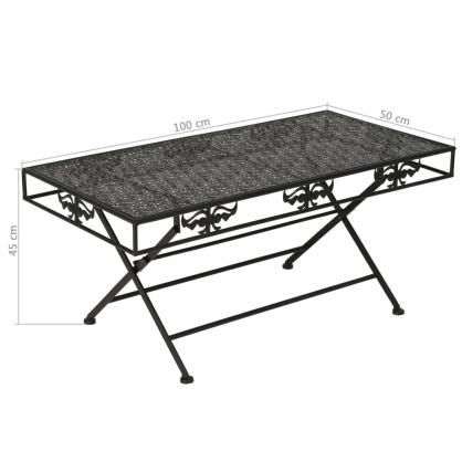 1 VidaXL Hopfllbart soffbord vintage stil metall 100x50x45 cm svart