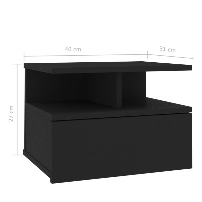1 VidaXL Sngbord svvande 40 x 31 x 27 cm svart