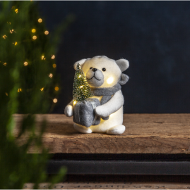 1 Star Trading Juldekoration LED Joylight Isbjörn 20 cm Vit