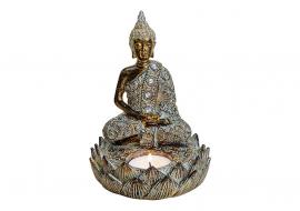 1 G.wurm Dekoration Buddha brun värmeljushållare polyresin (B/H/D) 11x15x11cm