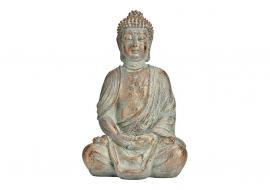 1 G.wurm Dekoration Buddha antik guld sittande polyresin (B/H/D) 20x30x15cm