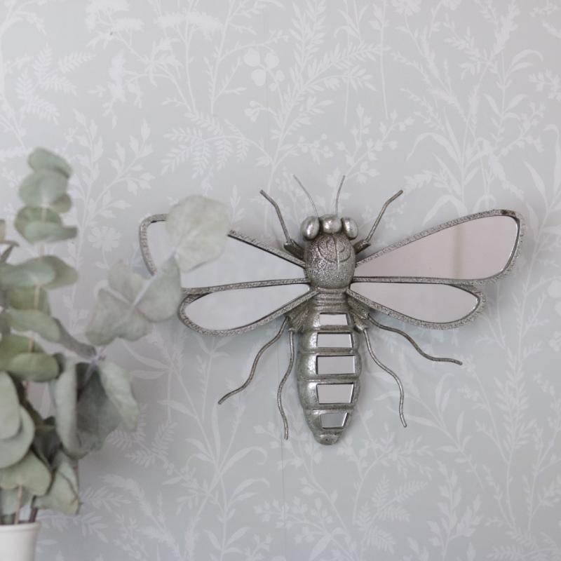 1 A Lot decoration A Lot Decoration - Vggspegel Insekt Silver Poly 33x21x5cm