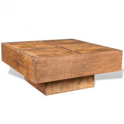 1 VidaXL Soffbord 68x68x30 cm fyrkantigt massivt mangotr brun