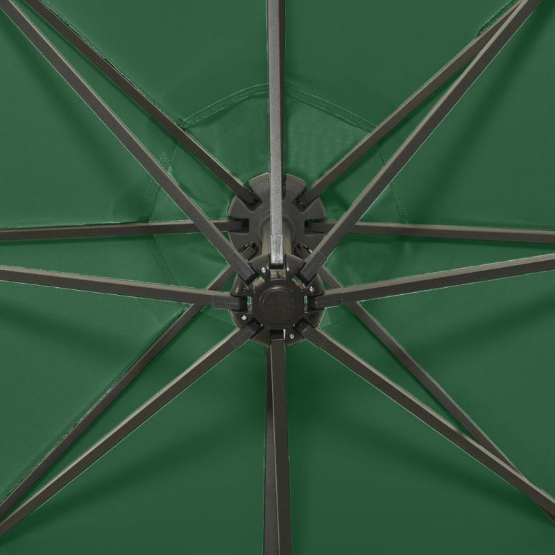 1 VidaXL Frihngande parasoll med stng och LED grn 300 cm