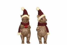 1 A Lot decoration A Lot Decoration - Juldekoration Mus Stående Mix Poly 2-pack
