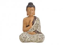 1 G.wurm Dekoration Buddha beige sittande polyresin (B/H/D) 23x19x37 cm
