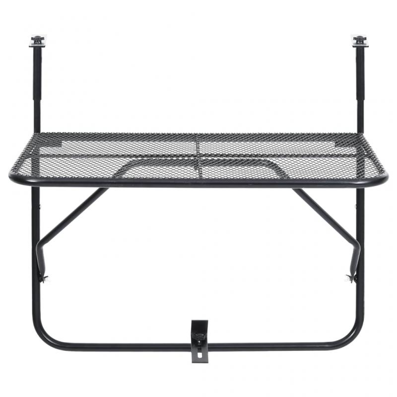 1 VidaXL Balkongbord svart 60x40 cm stl