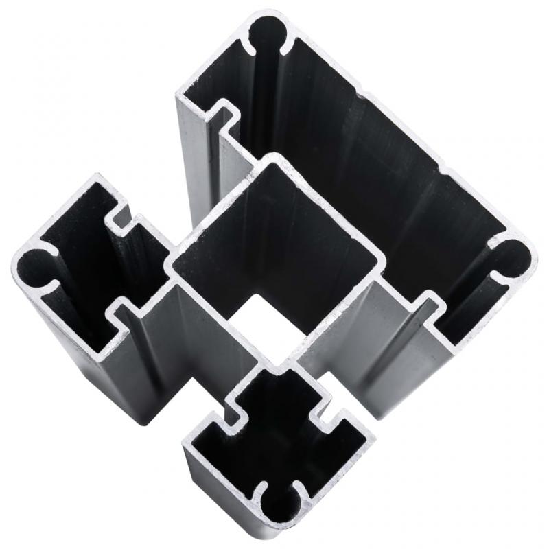 1 VidaXL Staketpanel WPC svart 105x353 cm 2 delar