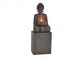 1 G.wurm Dekoration Buddha svart värmeljushållare polyresin (B/H/D) 12x35x9cm
