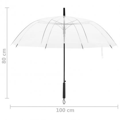 1 VidaXL Paraply genomskinligt 100cm