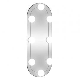 1 VidaXL Väggspegel med LED-belysning oval 15x40 cm glas