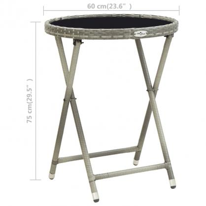 1 VidaXL Hopfllbart bord hrdat glas  60x75 cm gr konstrotting och