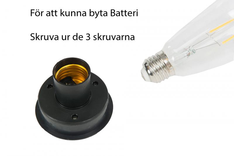 1 A Lot decoration A Lot Decoration - Lampa Trdgrd Solcell Led Pinne Rund Svart Ant. 18x60cm