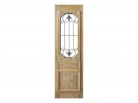 1 Chic Antique Dörr/lucka med sniderier och dekor trä metall natur H165/L56.5/W5.5 cm