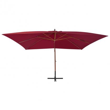 1 VidaXL Frihngande parasoll med trstng 400x300 cm vinrd