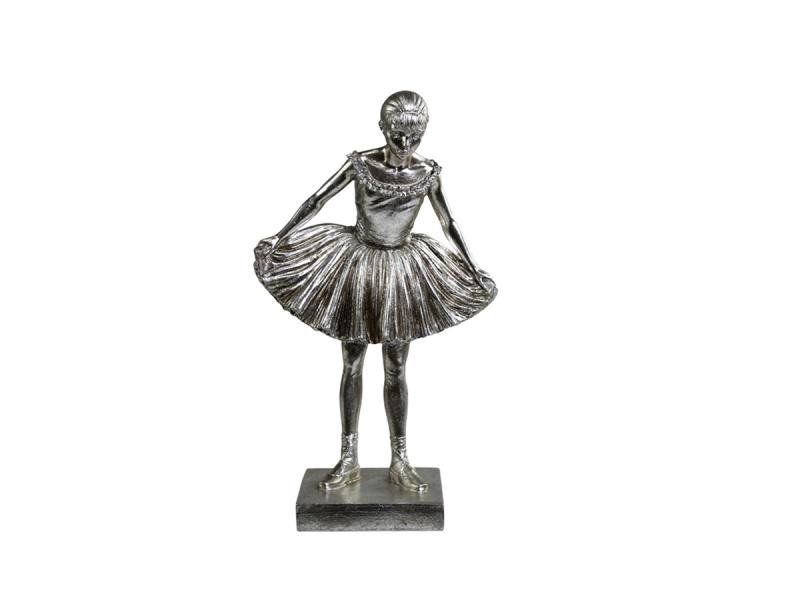 1 Chic Antique Dekoration Ballerina H39 / L23 / B13 cm antik silver