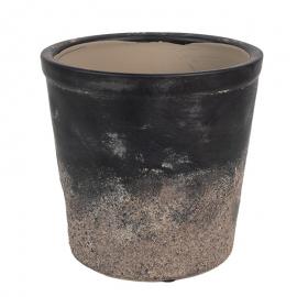 1 Clayre Eef Blomkruka Svart Brun Keramik (B/D/H) Ø 17x16 Cm