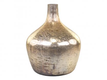 1 Chic Antique Dekorativ Vas Glas H33 / 25 cm antikguld