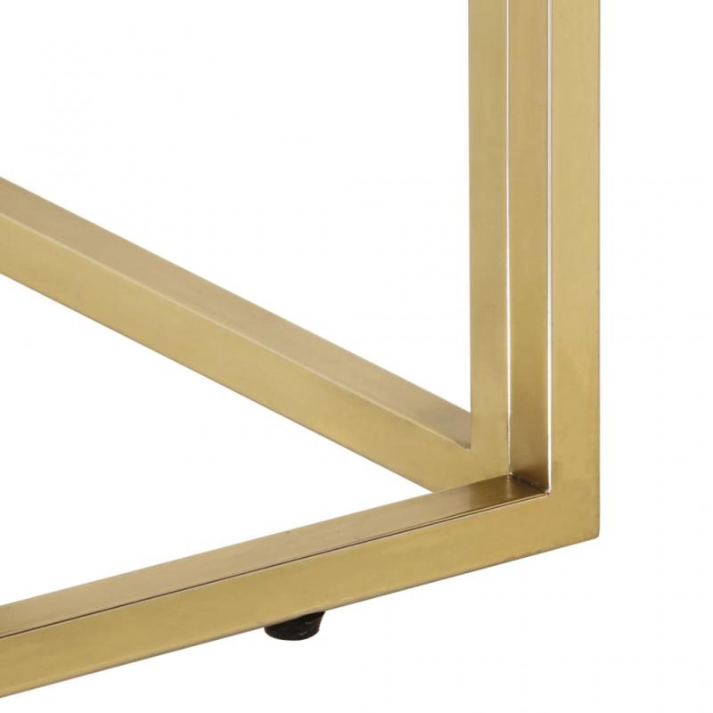 1 VidaXL Soffbord rostfritt stl guld och hrdat glas 110x45x45 cm