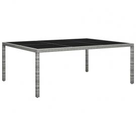 1 VidaXL Matbord för trädgård 200x150x74 cm grå konstrotting