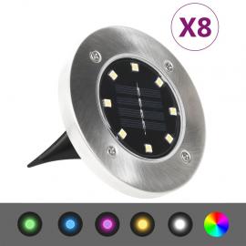 1 VidaXL Marklampor Solcellslampa 8 st LED RGB-färg