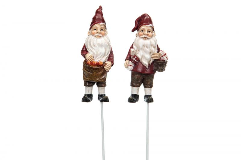 1 A Lot decoration A Lot Decoration - Juldekoration Tomte Stick pple Mix Poly 7cm 2-pack