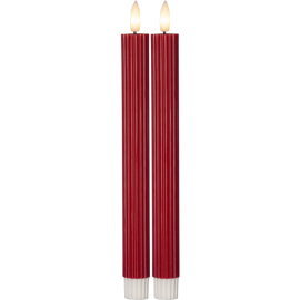 1 Star Trading Batteri LED Antikljus 2-pack Flamme Stripe Röd 25cm