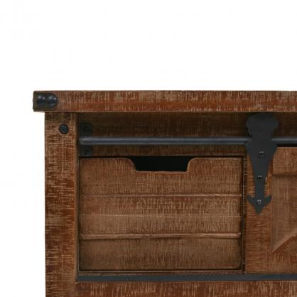 1 VidaXL Avlastningsbord Konsolbord med skjutdrr 131x35,5x75 cm brun massivt grantr