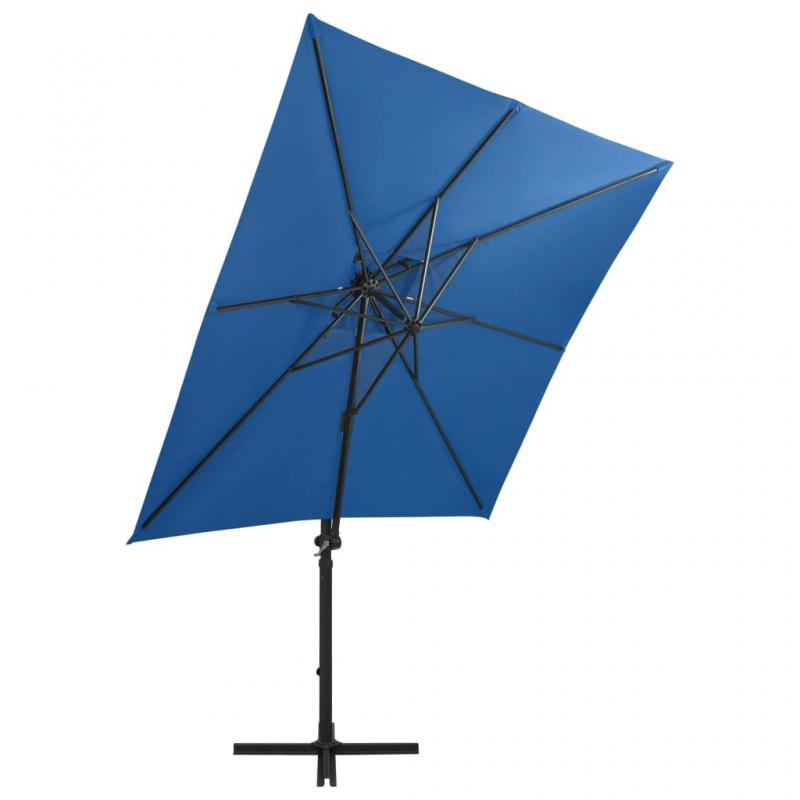 1 VidaXL Frihngande parasoll med stng och LED azurbl 250 cm
