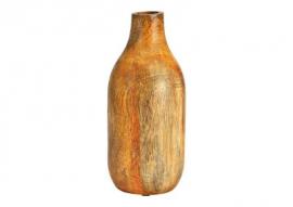 1 G.wurm Dekorativ Vas av brunt mangoträ (B/H/D) 11x25x11cm