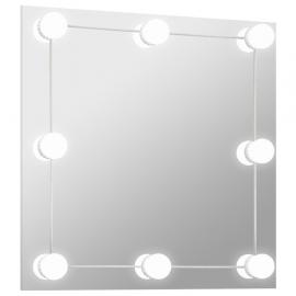 1 VidaXL Väggspegel med LED-belysning fyrkantig 60x60 cm glas