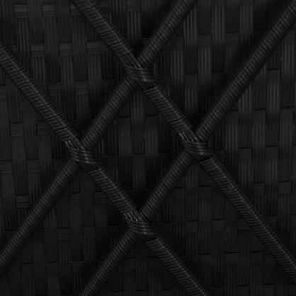 1 VidaXL Solsng med tak och dyna 195x60x110 cm konstrotting svart