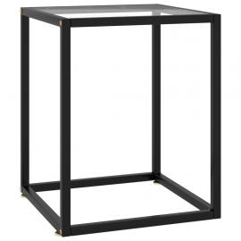 1 VidaXL Soffbord härdat glas svart 40x40x50 cm