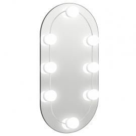 1 VidaXL Väggspegel med LED-belysning oval 40x20 cm glas