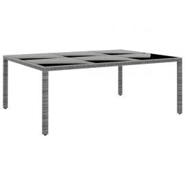 1 VidaXL Matbord för trädgård 200x150x75 cm och konstrotting grå