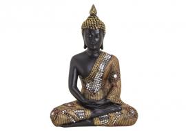 1 G.wurm Dekoration Buddha svart guld polyresin (B/H/D) 21x27x12 cm
