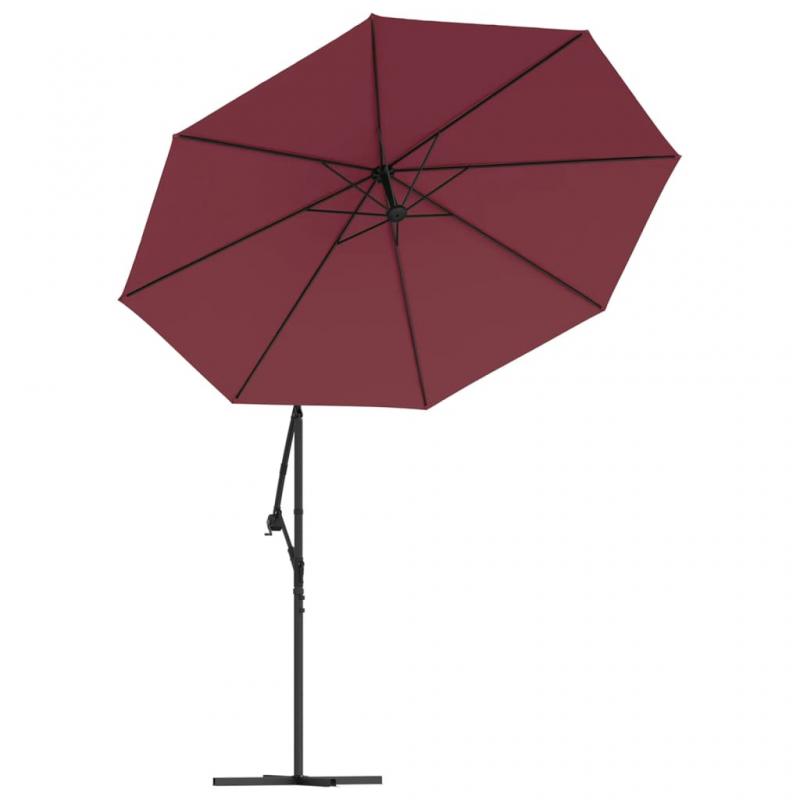 1 VidaXL Frihngande parasoll med stng och LED vinrd 300 cm