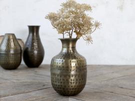 1 Chic Antique Vas till dekoration antik mässing H16/D10 cm
