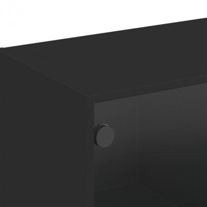 1 VidaXL Vggskp svart 102x37x35 cm med glasdrrar