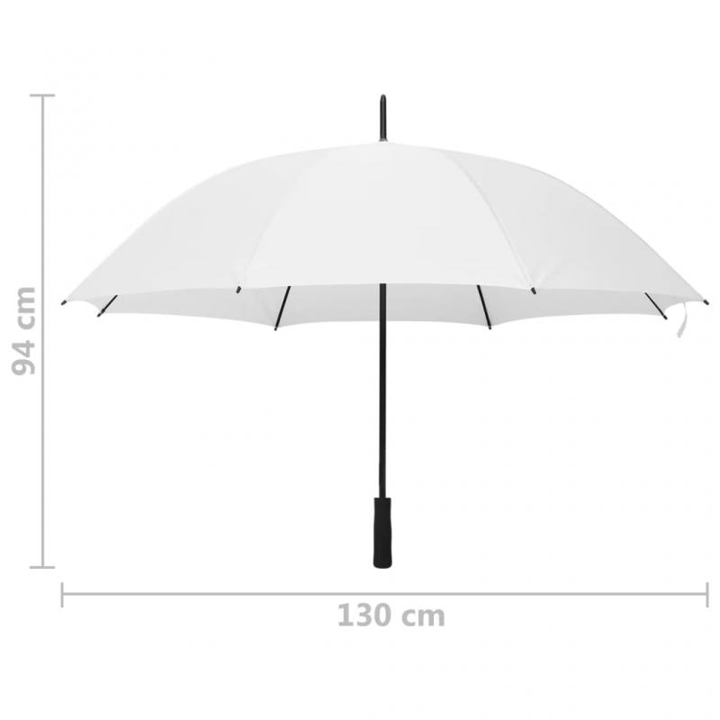 1 VidaXL Paraply vit 130cm