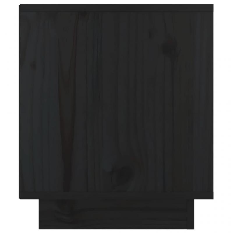 1 VidaXL Sngbord 40x34x40 cm svart massiv furu