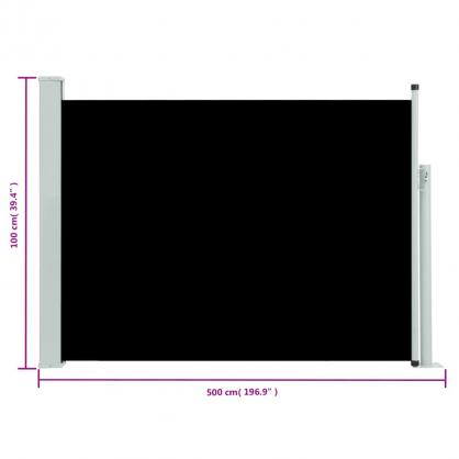1 VidaXL Infllbar sidomarkis fr uteplats svart 100x500 cm