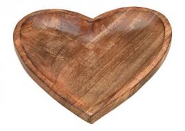 1 G.wurm Dekorativ Skål Hjärta av mangoträ gjord av brunt trä (B/H/D) 26x3x26cm