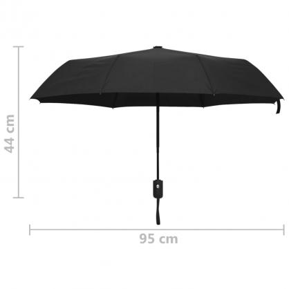 1 VidaXL Paraply automatisk hopfllbart svart 95 cm