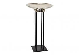 1 G.wurm Piedestal med skål av metall silver svart (B/H/D) 41x74x41cm