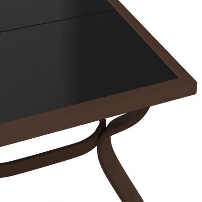 1 VidaXL Matbord fr trdgrd 140x70x70 cm brun stl och glas brun och svart