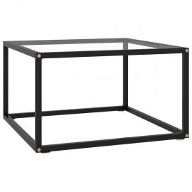 1 VidaXL Soffbord härdat glas svart 60x60x35 cm