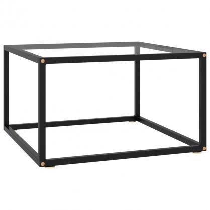 1 VidaXL Soffbord hrdat glas svart 60x60x35 cm