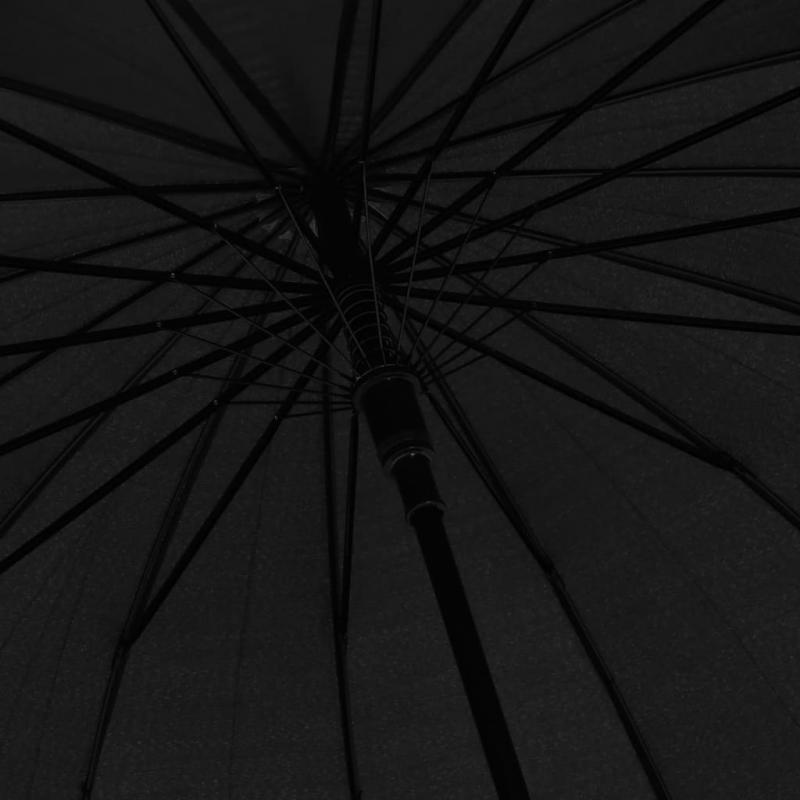 1 VidaXL Paraply automatisk svart 120 cm