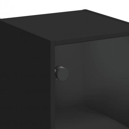 1 VidaXL Vggskp svart 35x37x68,5 cm med glasdrrar